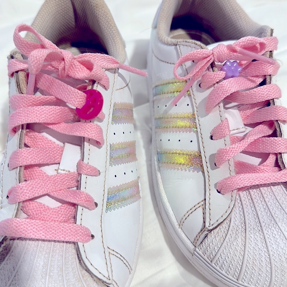 ADIDAS KIDS SUPERSTAR SNEAKERS SIZE 1 1/2 - Picture 11 of 12